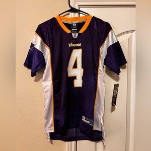 NWT Minnesota Vikings NFL Brett Favre Boys Large Jersey Purple Reebok